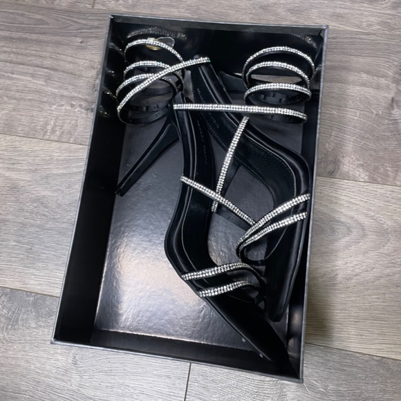 RHINESTONE STILETTO SANDAL IN BLACK - Picture 3 of 8